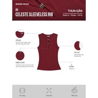 [New2] Áo Celeste Sleeveless Rib Vải Thun Gân Thoải Mái Quyến Rũ Thanh Lịch, WKI106  SOME HOW STORE