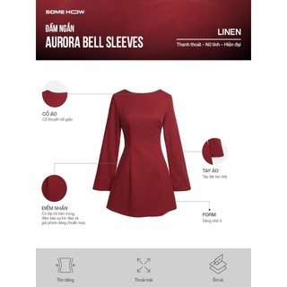 [New2] Đầm Ngắn Aurora Bell Sleeves Vải Linen Thoải Mái Nữ Tính Hiện Đại, WDN165  SOME HOW STORE