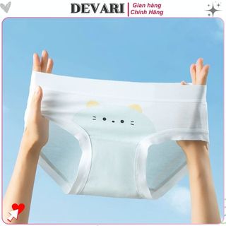 Quần lót nữ cotton kháng khuẩn viền lụa mềm mại thoáng mát kiểu dáng xinh xắn dễ thương DEVARI L1164