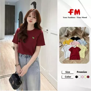 Áo Thun Nữ FMSTYLE Thêu Ngựa - Phông Nữ Cộc Tay Basic Form Rộng Co Giãn Phong Cách Hàn Quốc 26011440