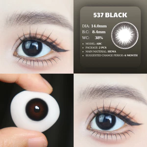 5 mẫu lens mắt 537 Choco/Black & 839 Green & 304-799 Blue, size vừa, hộp vỉ nhựa PP tiện dụng