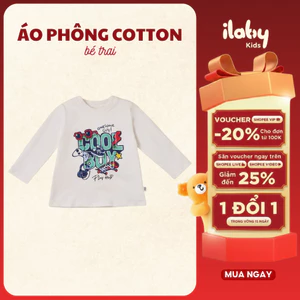 Áo phông dài tay cho bé trai ILABY Cool Boy cổ tròn form vừa thích hợp đi học, đi chơi, chất liệu thoáng mát [3357]