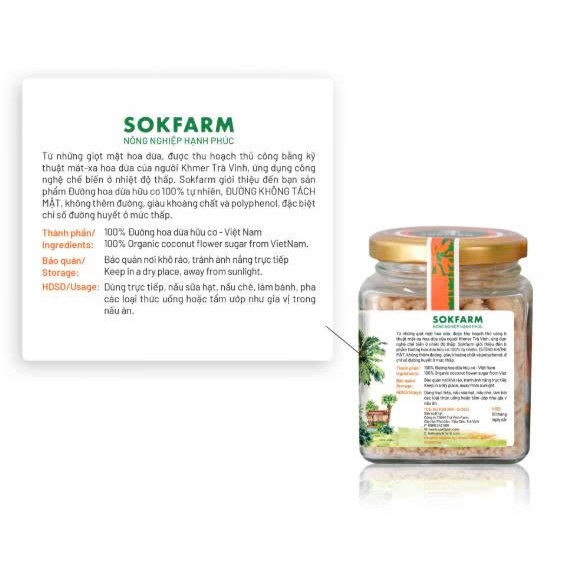 Đường hoa dừa hữu cơ Sokfarm dành cho bé ăn dặm
