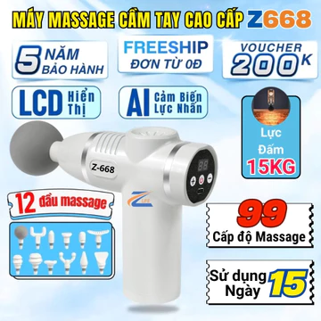 Máy Massage Cầm Tay Chính Hãng ZLIFE Z668 99 Mức Lực Đấm Cực Mạnh, Súng Massage Cổ Vai Gáy, Massage Lưng Giảm Đau Nhức