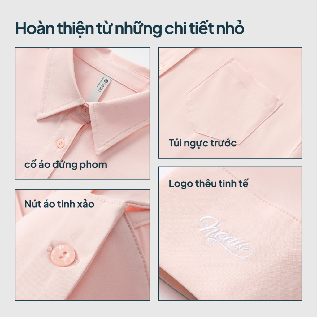 NEAU Redefine Áo Sơ Mi Cao Cấp Chống Nắng Chống Tia UV Mát Lạnh Chống Nhăn Giữ Phom Tay Form Rộng Đi Học Đi Làm RE101 | BigBuy360 - bigbuy360.vn