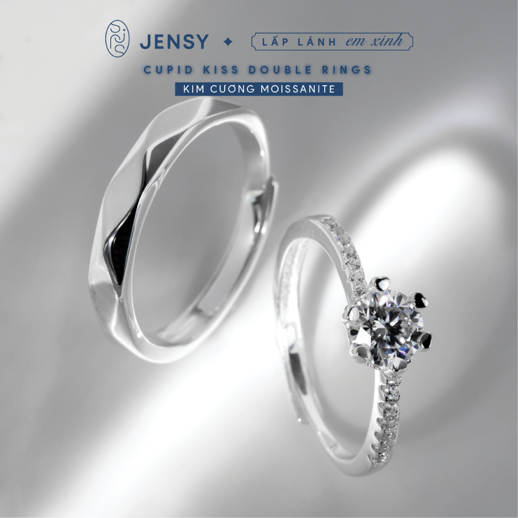 925 Silver Couple Rings by Jensy - Trang Sức Bạc Cao Cấp