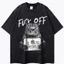 （24H SHIP）Áo thun giặt in hình cá nhân - 100% Cotton-Dáng rộng -Phong cách đường phố cổ điển - Thoáng khí và thấm mồ hôi