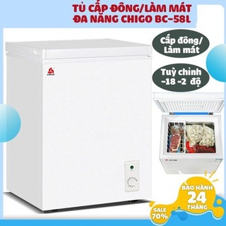 Tủ Đông Mini CHIGO Dung Tích 58 Lít Tiết Kiệm Điện - Làm Đá, Đựng Thực Phẩm, Để Kem,Trữ Sữa Tiện Lợi