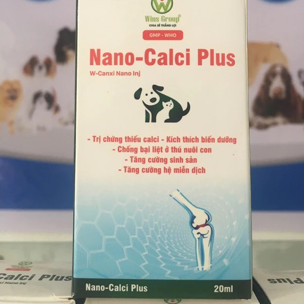Canxi nước Nano-Calci Plus 20ml dành cho chó, mèo giúp bổ sung canxi hỗ trợ xương chắc khỏe
