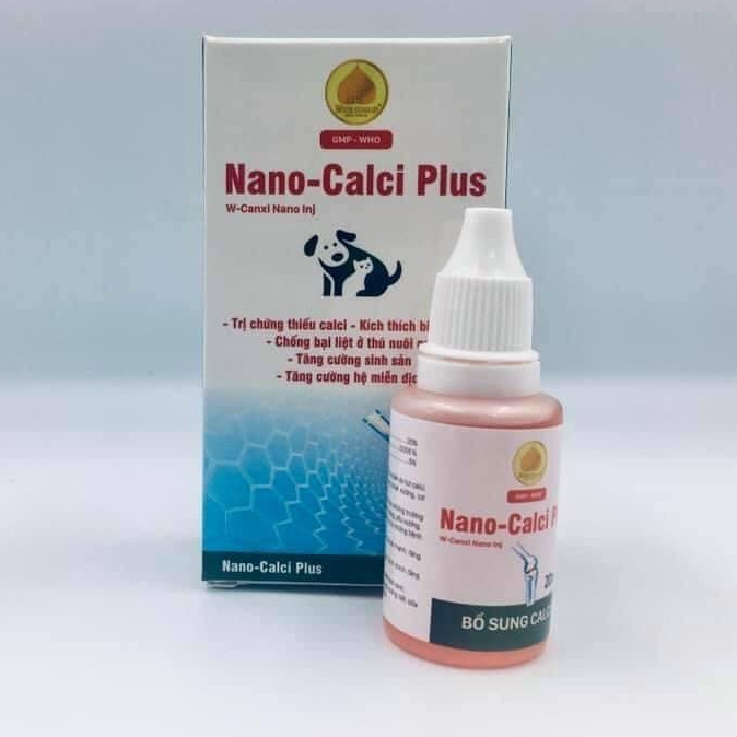 Canxi nước Nano-Calci Plus 20ml dành cho chó, mèo giúp bổ sung canxi hỗ trợ xương chắc khỏe