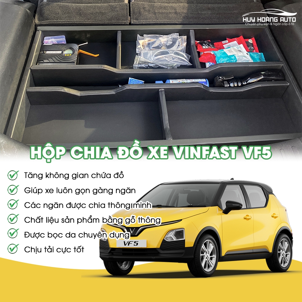 [Hàng Cao Cấp, New] Hộp Đựng Đồ Cốp Sau Cho Xe Vinfast VF5 Giúp Tận Dụng Tối Đa Không Gian Cốp