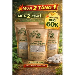 (Mua 2 tặng 1) Combo 50 gói Trà túi lọc Giảo Cổ Lam 5 lá ổn định huyết áp, giảm mỡ máu,  bình ổn huyết áp