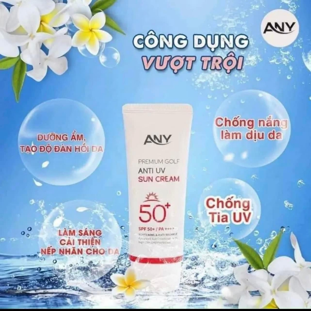 Combo 2 Kem chống nắng ANY Hàn Quốc Chính hãng, Chống nắng nâng tone trắng hồng tự nhiên.