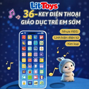 Điện Thoại Đồ Chơi ToysLit Giáo Dục Sớm Phát Nhạc Tiếng Việt Có Đèn Kèm Sạc Type-C Cho Trẻ Em
