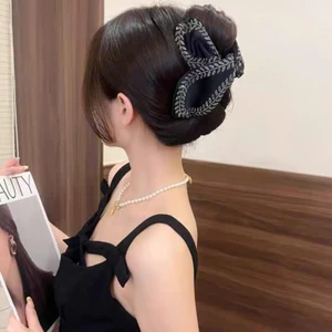 kẹp tóc cá mập họa tiết lúa mì lấp lánh giả kim cương