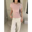 WGWE | Áo thun cotton thêu ngựa basic cổ tròn dáng ôm tôn dáng, dễ phối đồ nhiều màu – W8867#