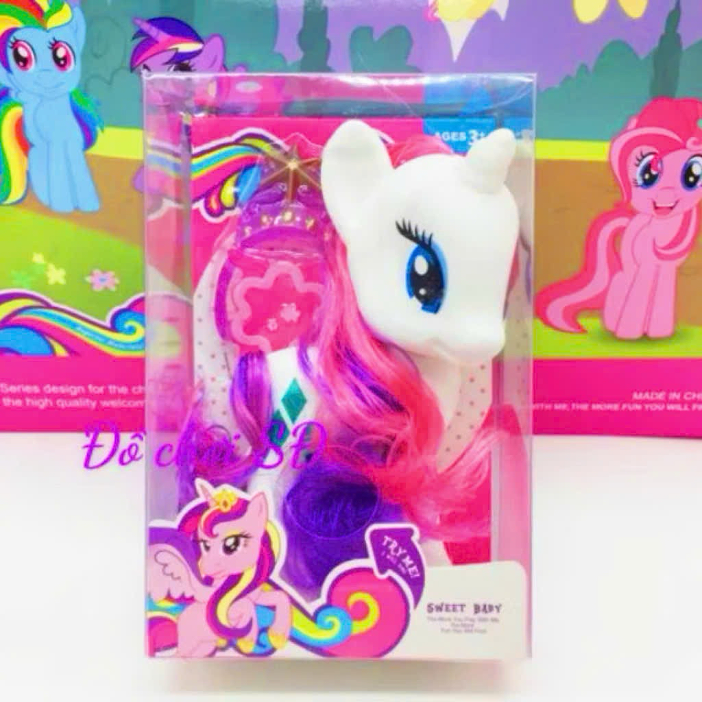 MÔ HÌNH NGỰA PONY MÀU CAM - Ngựa Pony Có Nhạc & Đèn – Đồ Chơi Pony Dễ Thương Cho Bé