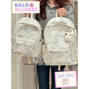 BaLo (XINHXINH) [ORDER] Balo Nữ Họa Tiết Sao Trăng, Cặp Sách Đi Học BL110