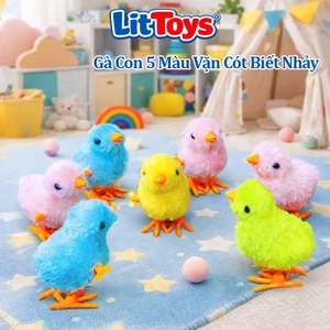 Gà Con 5 Màu Biết Nhảy ToysLit - Đồ Chơi Vặn Cót Nhảy Lon Ton Bé Chơi Vui Cả Ngày