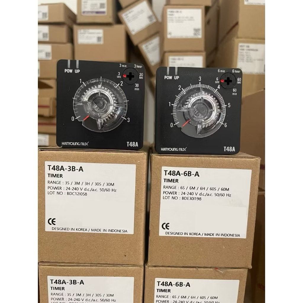 Rơ le thời gian Hanyoung T48A 220V kèm đế, relay thời gian điện tử,timer hanyoung, rơ le thời gian, rơ le hẹn giờ, timer