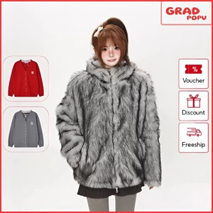 Áo khoác nữ GRADPOPU lông thú thân thiện với môi trường kiểu Pháp tinh tế và sang trọng AK672