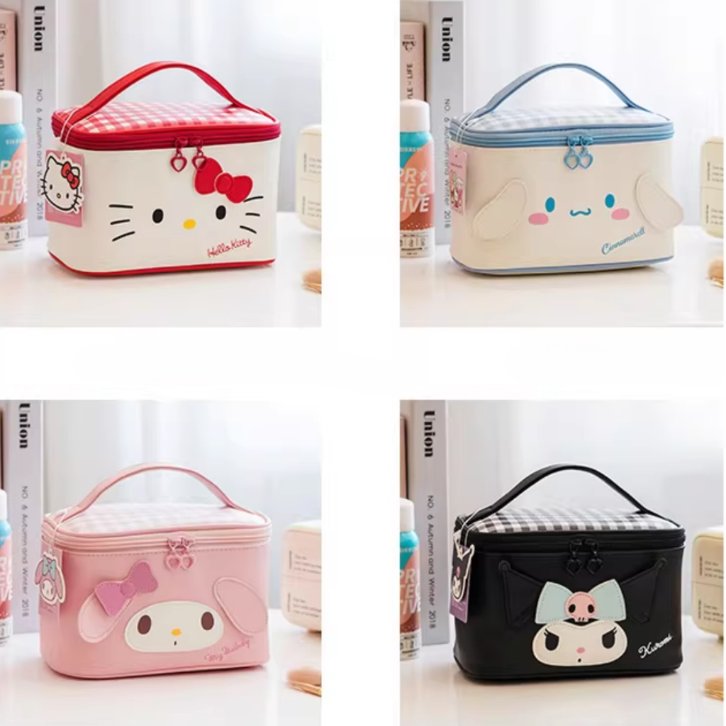 [SẴN] Túi hộp vải đựng máy ảnh, đồ trang điểm Hello Kitty, My Melody, Cinnamoroll đáng yêu