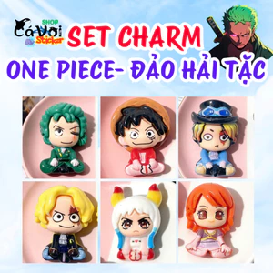 SET CHARM 3D CỨNG: ONE PIECE ĐẢO HẢI TẶC - CHIBI CUTE-Luffy - Zoro - Nami - Sanji - Chopper - Ace - Yamato