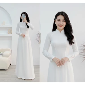 Áo Dài Trơn Lụa Mỹ Co Giãn Nhẹ Nhiều Màu Tôn Dáng, Áo Dài Bưng Quả Kỷ Yếu Đồng Phục Nhóm May Sẵn Đủ Size S-3XL T1465G