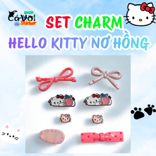 Set Charm Hello Kitty Nơ Hồng Baby Cute – Charm Gắn Dép Xinh Xắn