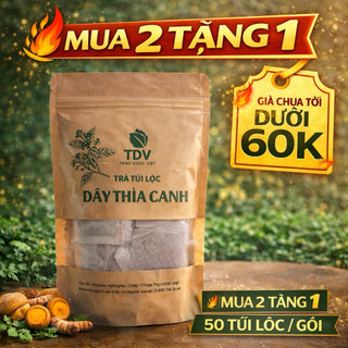 (Mua 2 tặng 1)Combo 50 gói Trà túi lọc Dây Thìa Canh Lá to Thảo Dược Việt hỗ trợ người tiểu đường