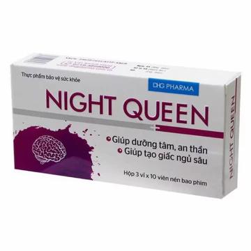 Viên uống Night Queen DHG dưỡng tâm, an thần, giảm lo âu, khó,mất ngủ nguồn gốc dược liệu