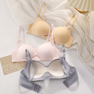 Áo ngực nữ không gọng cotton gân tăm thoáng mát đệm mút mỏng gom ngực co giãn vừa vặn HOMBRA A6114