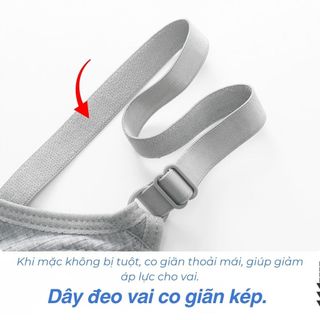 Áo ngực nữ không gọng cotton gân tăm thoáng mát đệm mút mỏng gom ngực co giãn vừa vặn HOMBRA A6114