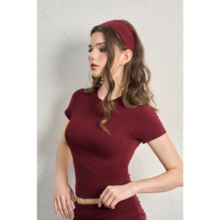 THEKIM Áo thun ngắn tay trơn ôm body , áo thun chất liệu soft rib 100% cotton mềm mại T337