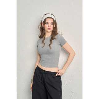THEKIM Áo thun ngắn tay trơn ôm body , áo thun chất liệu soft rib 100% cotton mềm mại T337