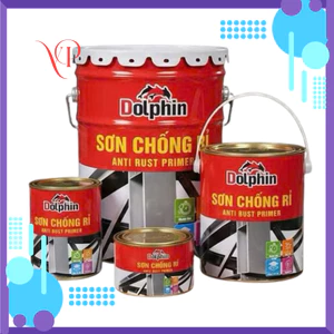 {Lon 2,7kg} Sơn Chống Rỉ Sét ALKYD DOLPHIN trên bề mặt kim loại, máy móc, nhà xưởng…