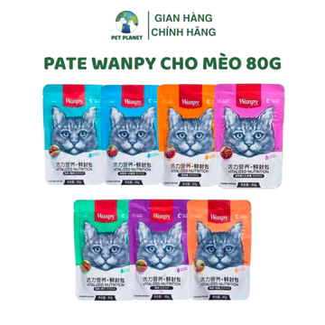 Pate Wanpy cho Mèo gói 80g - Pate cho mèo bổ sung dinh dưỡng và Protein cho mèo mọi lứa tuổi