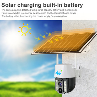 5MP Giám sát năng lượng mặt trời 4G PTZ Âm thanh 2 chiều Tự động theo dõi con người Camera giám sát 360 độ CCTV tặng sim