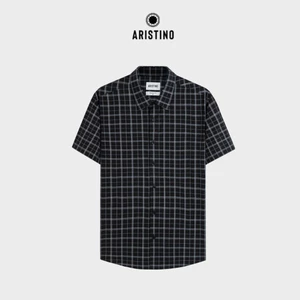 NEW Áo Sơ Mi Nam Aristino Regular Fit Kẻ Xám Chất liệu Bamboo Polyester ASS616EDP01
