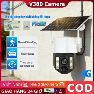 5MP Giám sát năng lượng mặt trời 4G PTZ Âm thanh 2 chiều Tự động theo dõi con người Camera giám sát 360 độ CCTV tặng sim