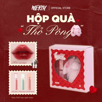 Hộp Quà Tình Yêu Trang Điểm Môi Merzy Crush Box - (1 Son Merzy Fullsize + 1 Son FOIF ngẫu nhiên)