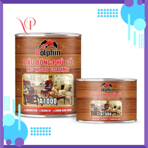 {Lon 2,7kg} Sơn Dầu bóng phủ gỗ NC A1000 Dolphin Màu Bóng Cánh Gián - Chuyên dùng phủ bóng cho gỗ