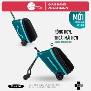 Vali trẻ em gấp gọn Micro Eazy Luggage Forest Green - Thương hiệu Thuỵ Sĩ - Bảo hành 1 năm