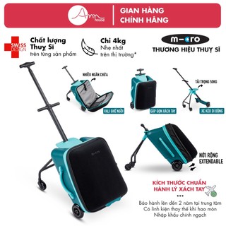 Vali trẻ em gấp gọn Micro Eazy Luggage Forest Green - Thương hiệu Thuỵ Sĩ - Bảo hành 1 năm
