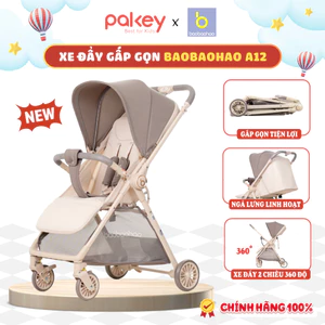 Xe Đẩy Gấp Gọn Cao Cấp Baobaohao A12, Xe Đẩy Cho Bé Trọng Lượng Siêu Nhẹ Bánh Xe Phanh Kép An Toàn Cho Bé