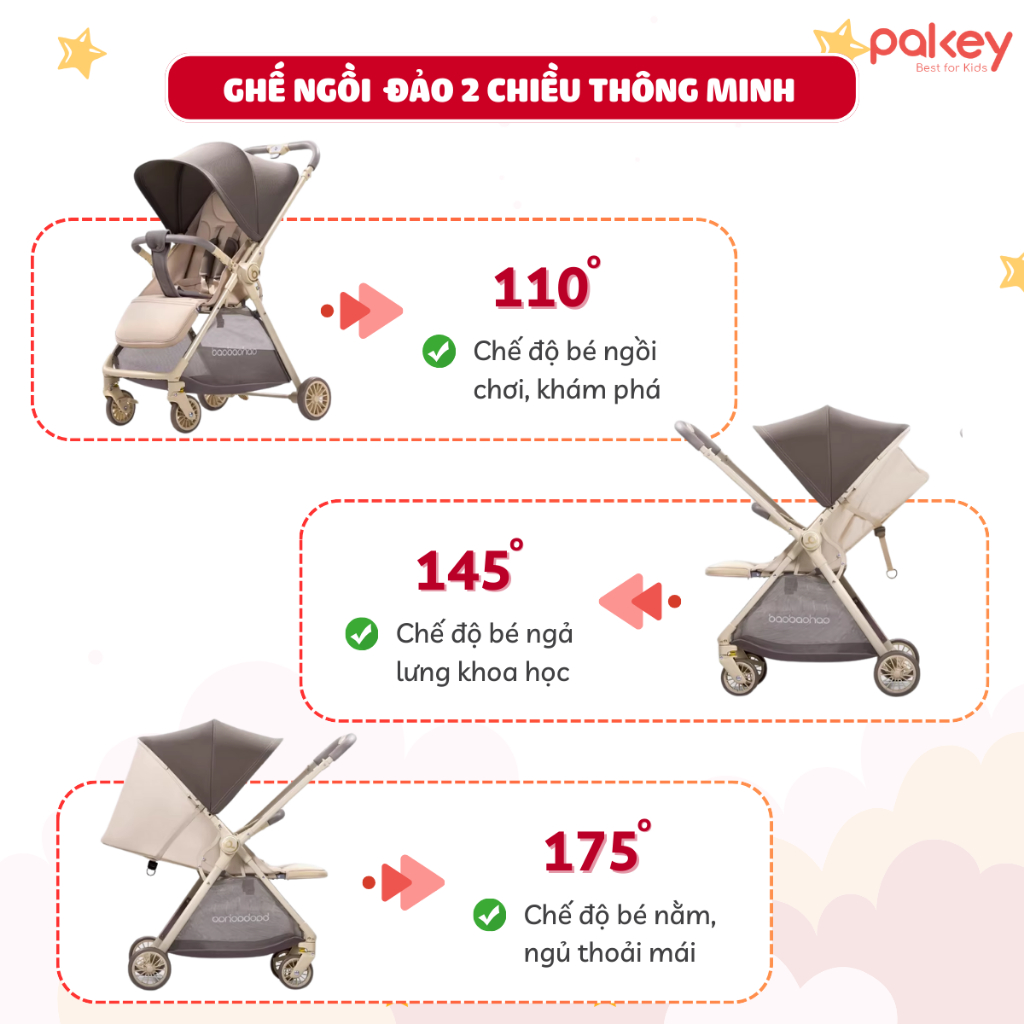 [HỎA TỐC] Xe Đẩy Gấp Gọn Cao Cấp Baobaohao A12, Xe Đẩy Cho Bé Trọng Lượng Siêu Nhẹ Bánh Xe Phanh Kép An Toàn Cho Bé