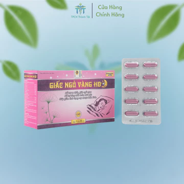 (Hồng) Viên uống GIẤC NGỦ VÀNG HD HỒNG 30v hỗ trợ giấc ngủ, tăng tuần hoàn máu não