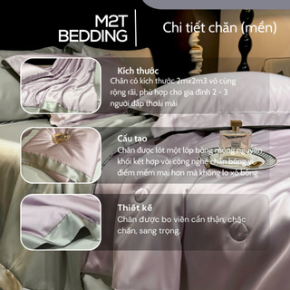 Bộ chăn ga gối Lyocell 60s HELINA cao cấp gồm 1 ga giường, 2 vỏ gối và 1 chăn chần bông hè, sang trọng (Không Kèm Hộp)