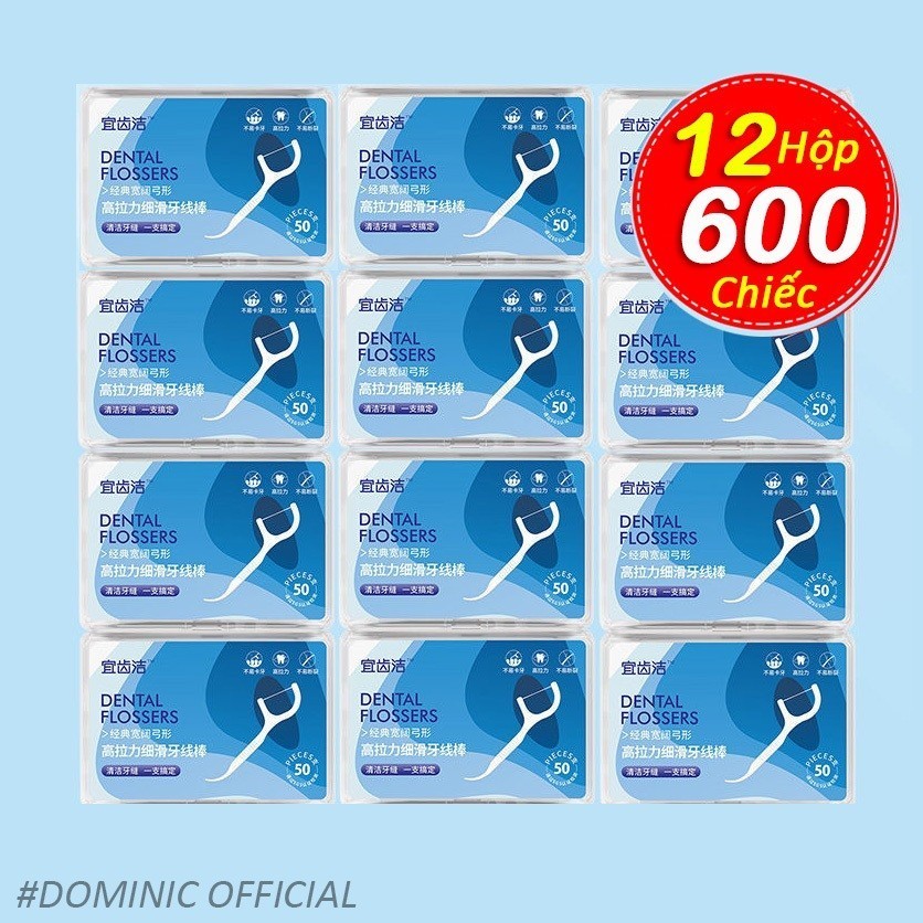 Combo 12 hộp Tăm Chỉ Nha Khoa Xỉa Răng, Vệ Sinh Sạch Sẽ Kẽ Răng Chân Nướu Chăm Sóc Răng Miệng 2025