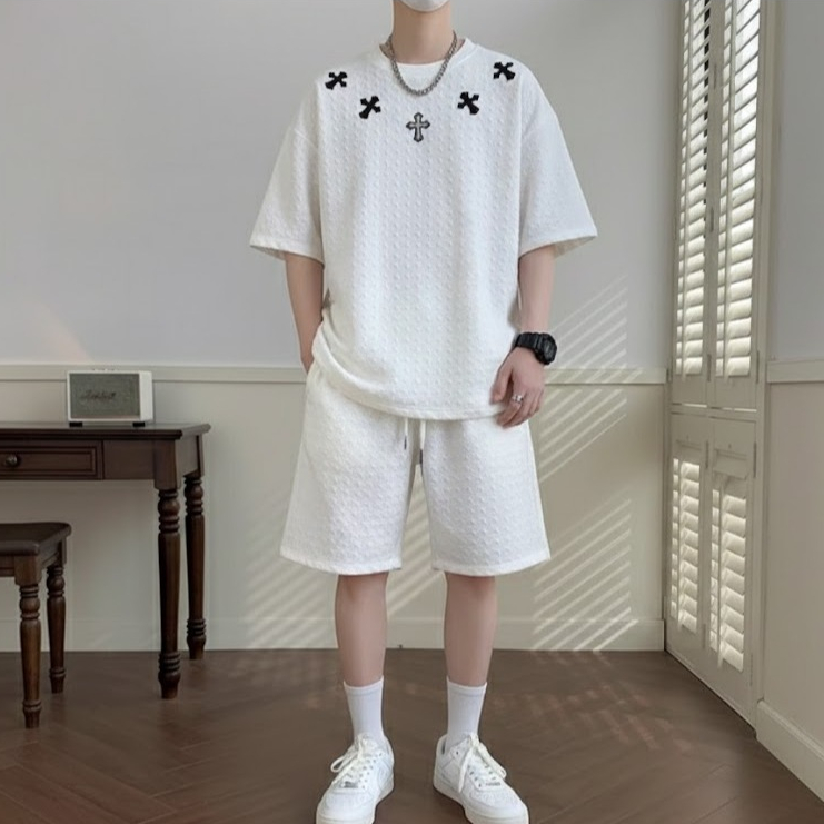 Đồ Bộ Nam Bộ Bộ Xốp Nam cao cấp thời trang thể thao Unisex hình thêu da trực tiếp thoáng mát